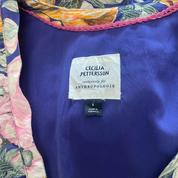 Anthropologie Cecilia Pettersson Wrap Mini Dress size small floral tropical - Picture 12 of 13